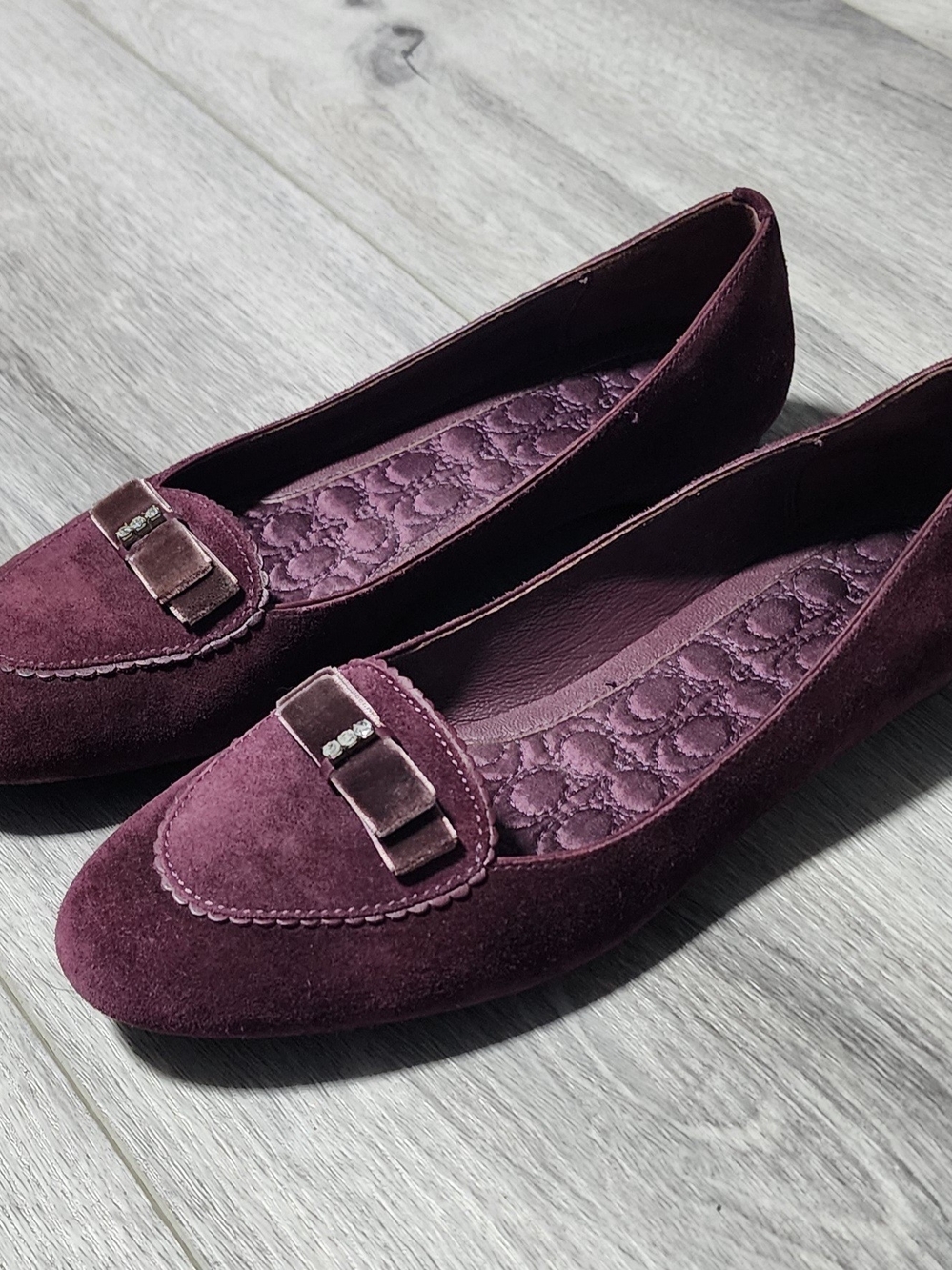 Coach Lidia Purple Wine Suede Loafers Flats Womens Size 7
